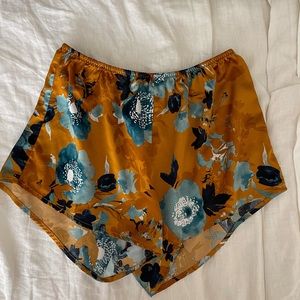Satin Floral Print Sleep Shorts